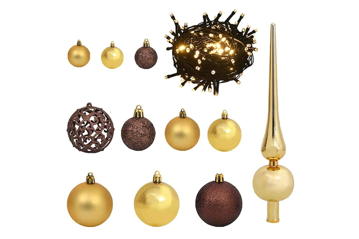 Vidaxl Artificial Half Pre-lit Christmas Tree Ball Set White 210 Cm-4