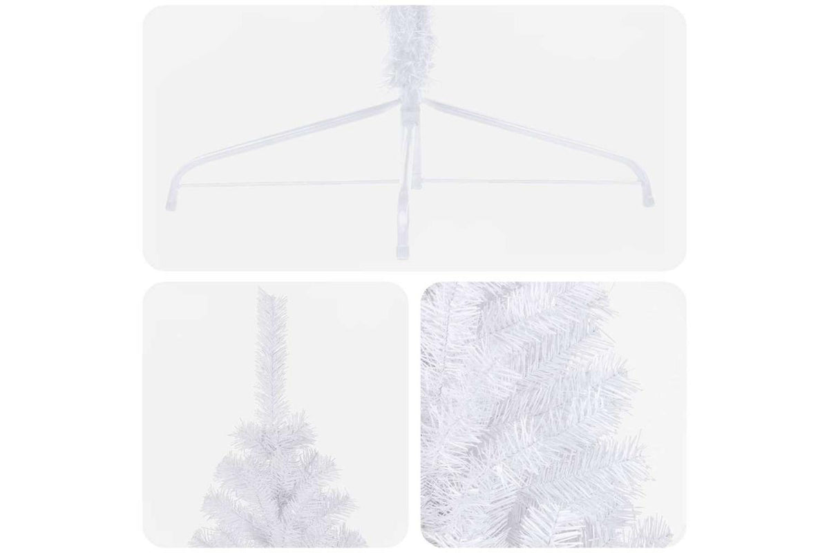 Vidaxl Artificial Half Pre-lit Christmas Tree Ball Set White 210 Cm-10