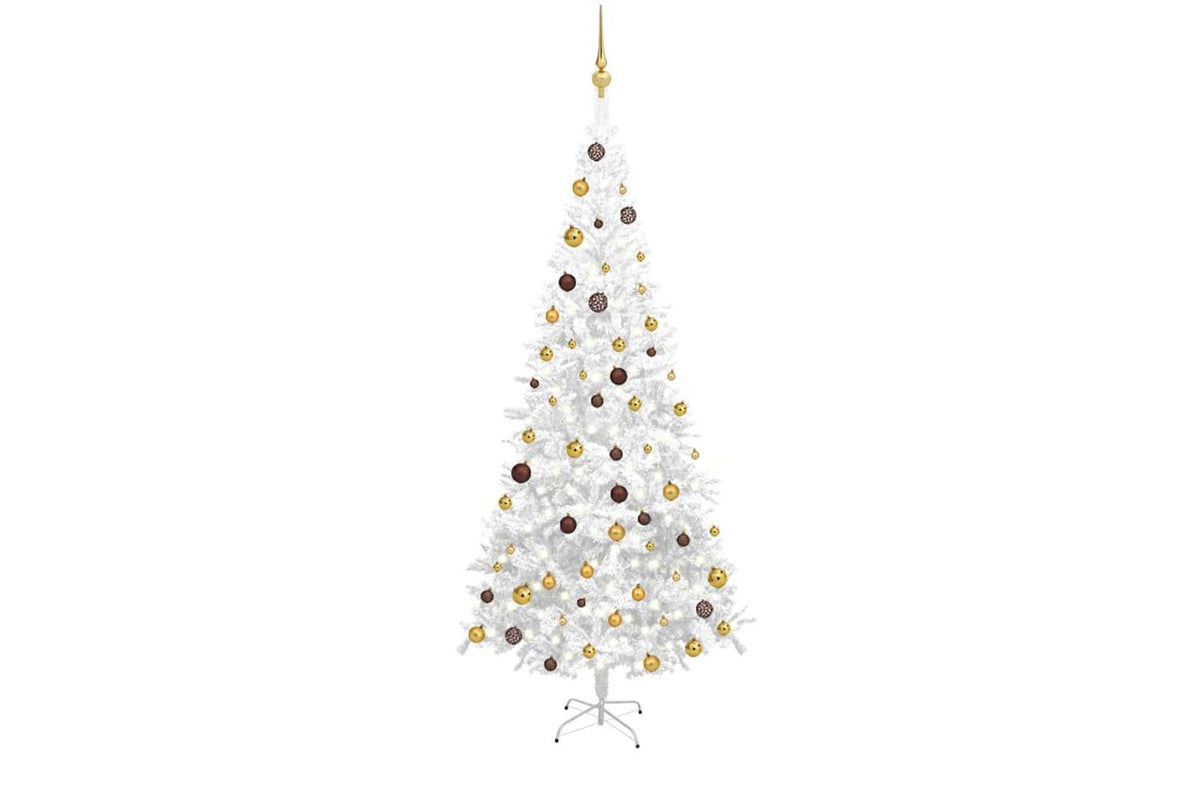 Vidaxl Artificial Pre-lit Christmas Tree With Ball Set L 240 Cm White