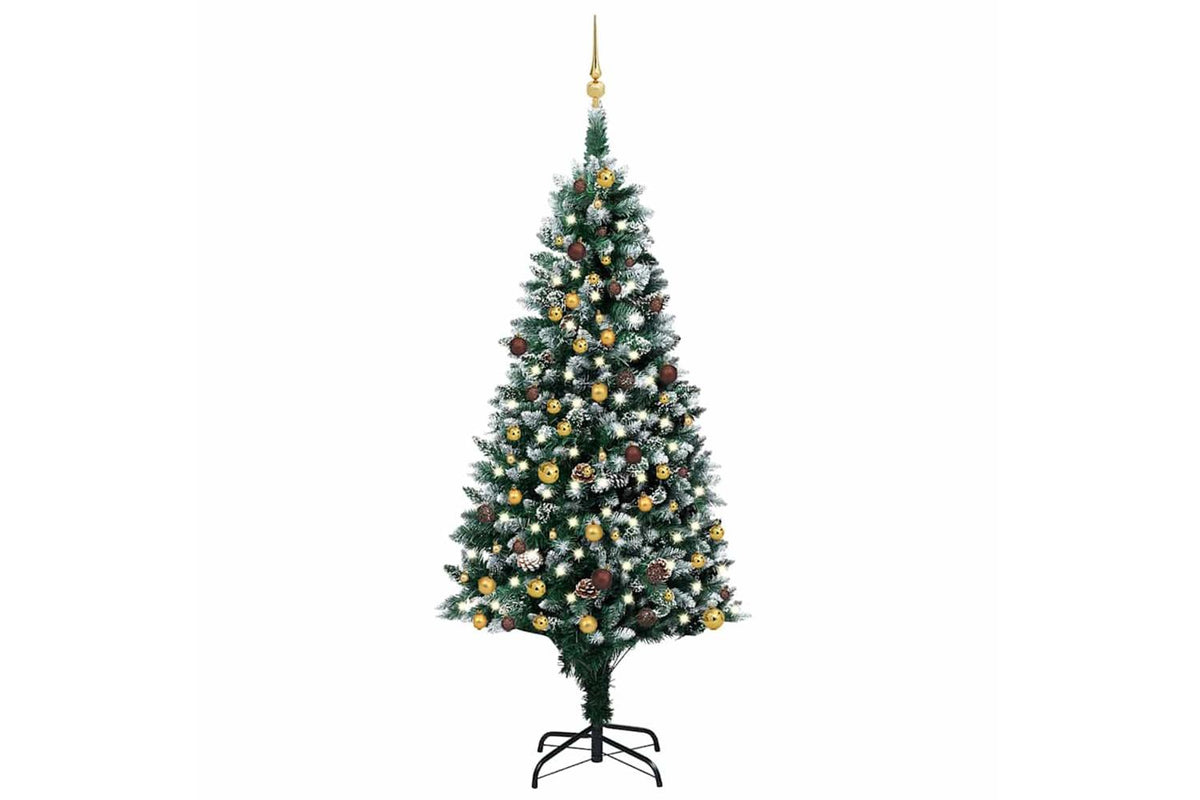 Vidaxl Artificial Pre-lit Christmas Tree With Ball Setpinecones 210 Cm