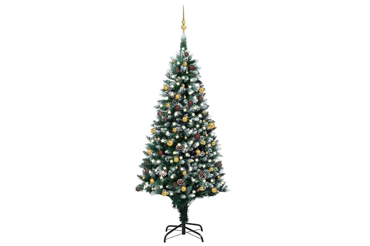 Vidaxl Artificial Pre-lit Christmas Tree With Ball Setpinecones 240 Cm
