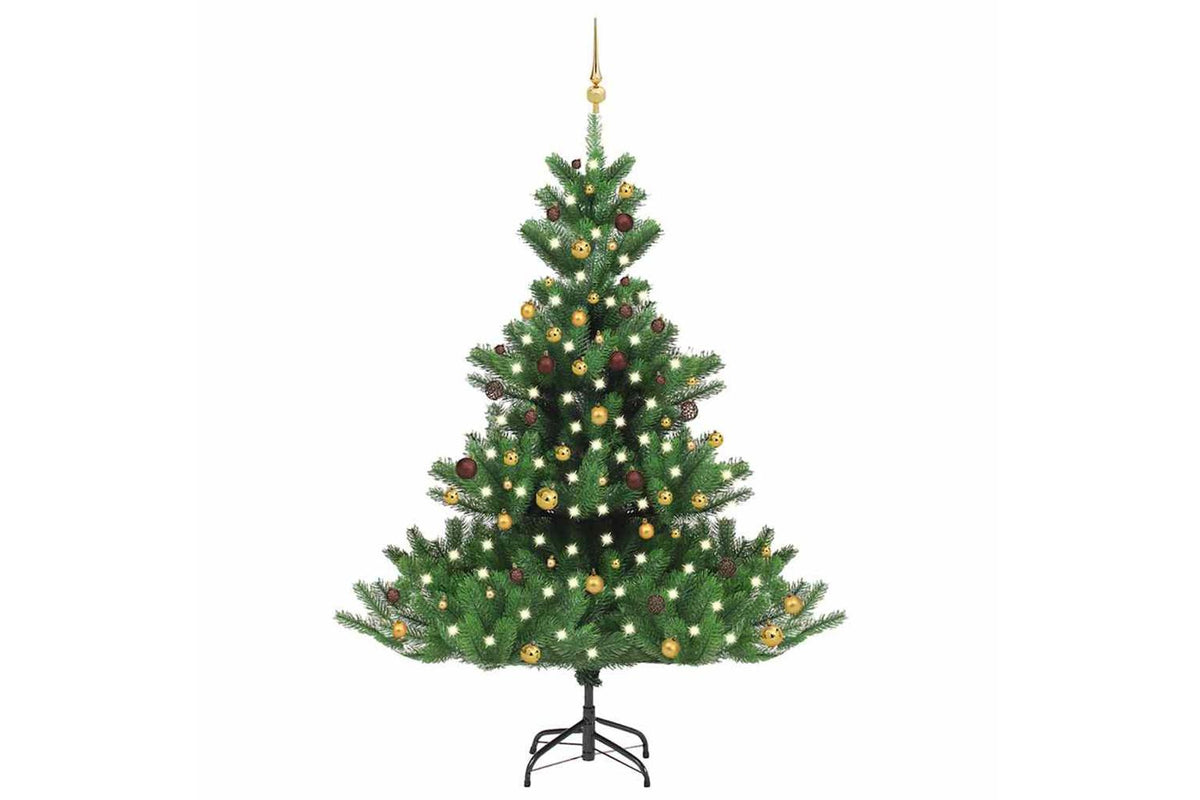 Vidaxl Nordmann Fir Artificial Christmas Tree Ledball Set Green 210cm