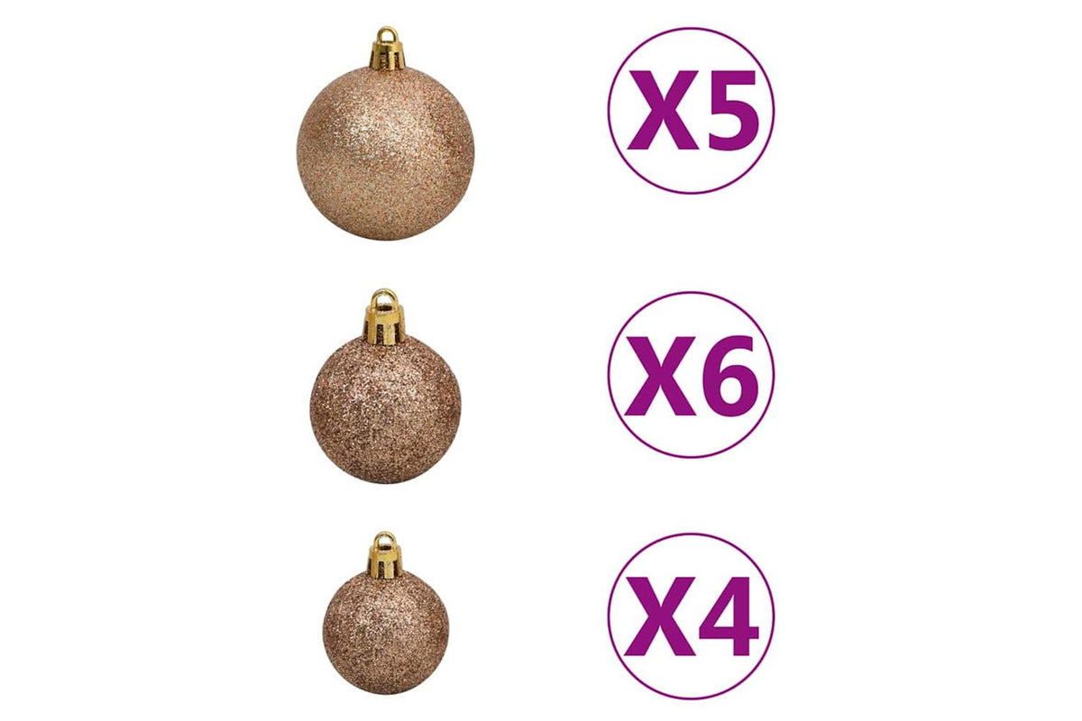 Vidaxl Artificial Pre-lit Christmas Tree With Ball Set Pink 150 Cm Pvc-5