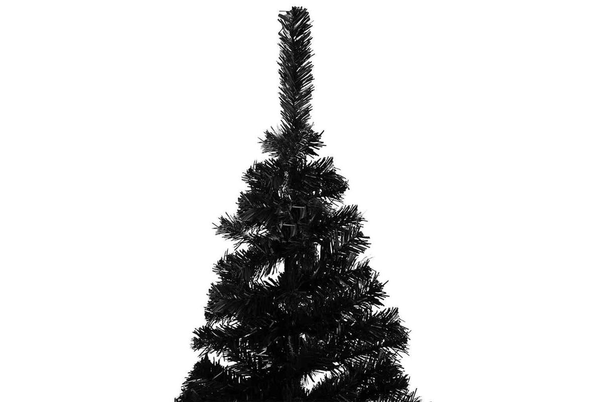 Vidaxl Artificial Pre-lit Christmas Tree With Ball Set Black 180cm Pvc-3