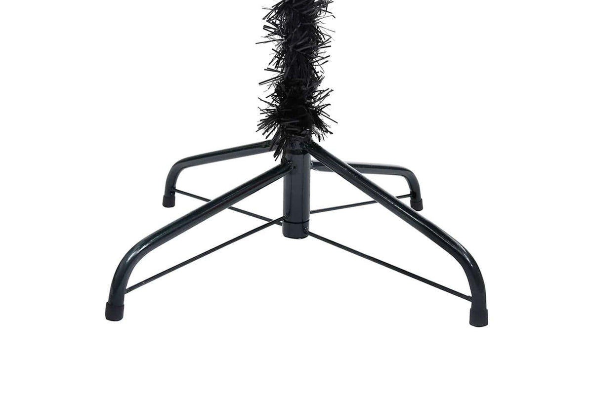 Vidaxl Artificial Pre-lit Christmas Tree With Ball Set Black 180cm Pvc-4
