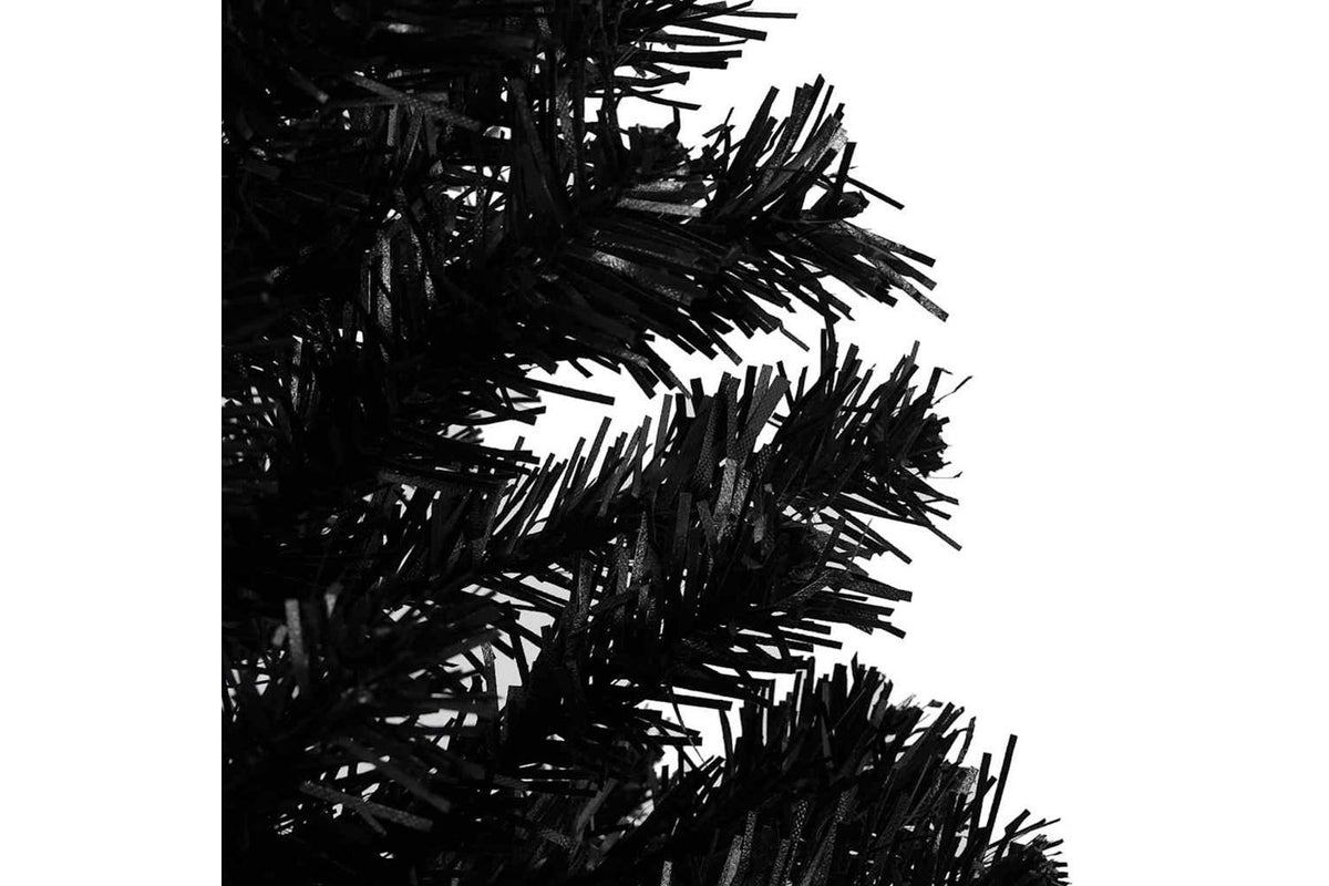 Vidaxl Artificial Pre-lit Christmas Tree With Ball Set Black 180cm Pvc-5