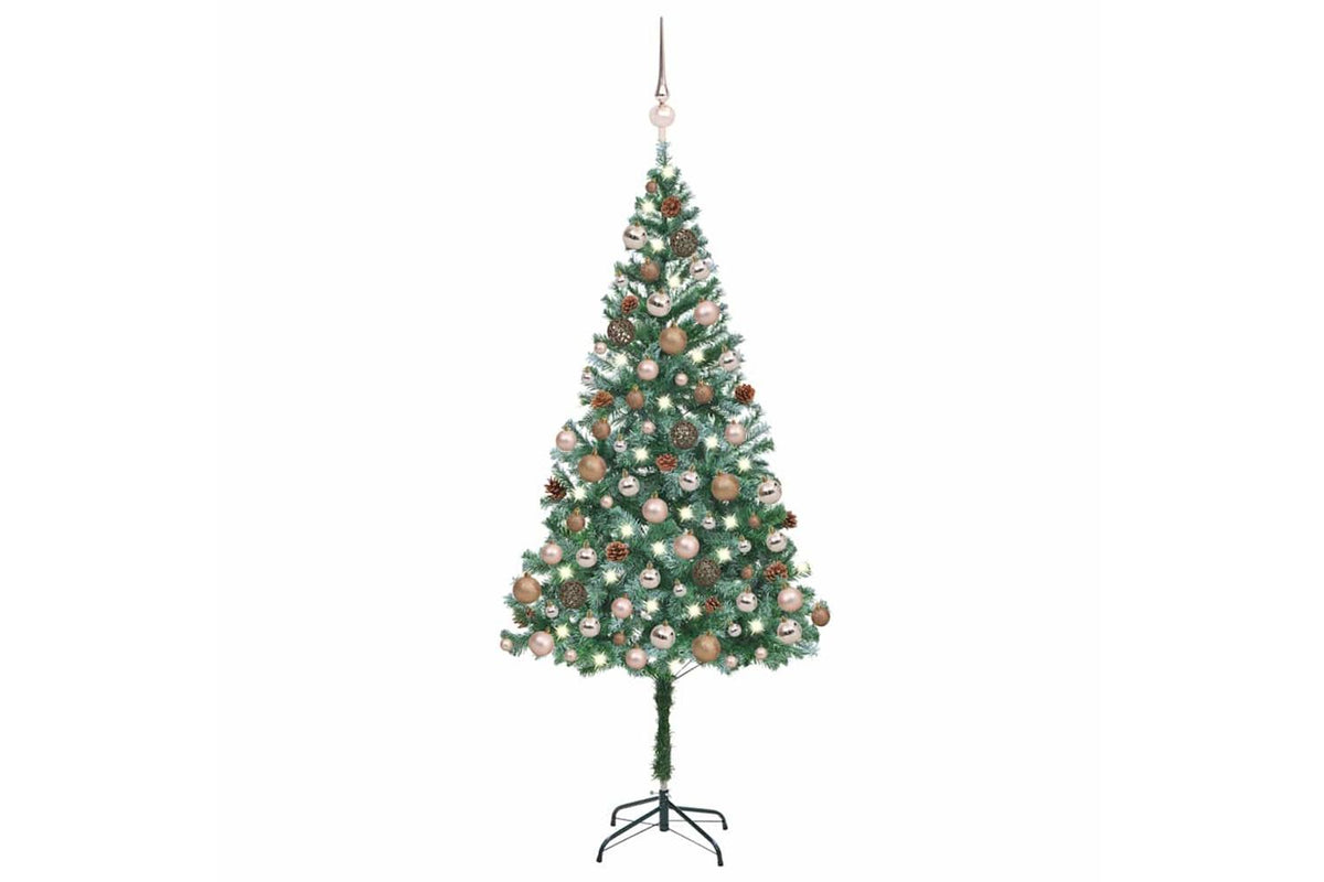 Vidaxl Artificial Pre-lit Christmas Tree With Ball Set Pinecones 180cm
