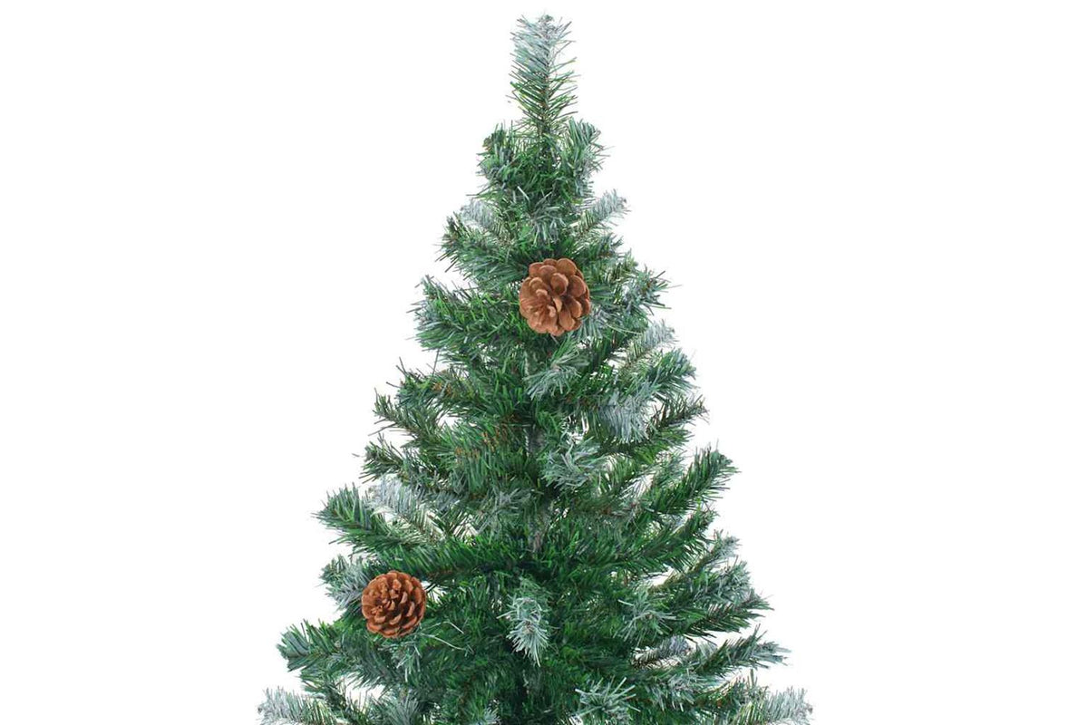 Vidaxl Artificial Pre-lit Christmas Tree With Ball Set Pinecones 180cm-10