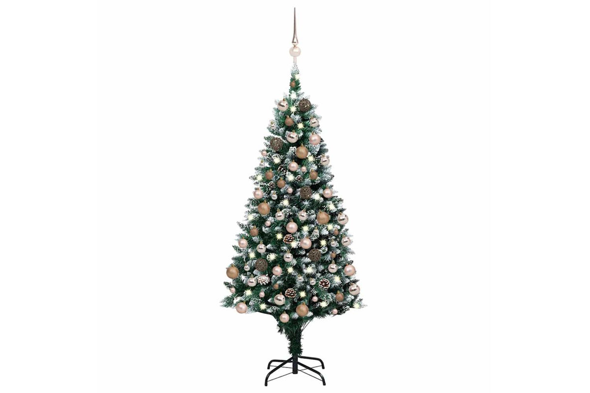 Vidaxl Artificial Pre-lit Christmas Tree With Ball Setpinecones 180 Cm