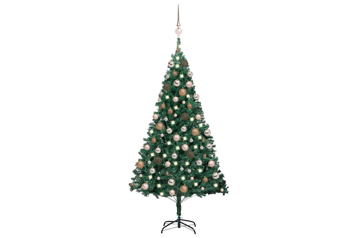 Vidaxl Artificial Pre-lit Christmas Tree With Ball Set Green 150cm Pvc