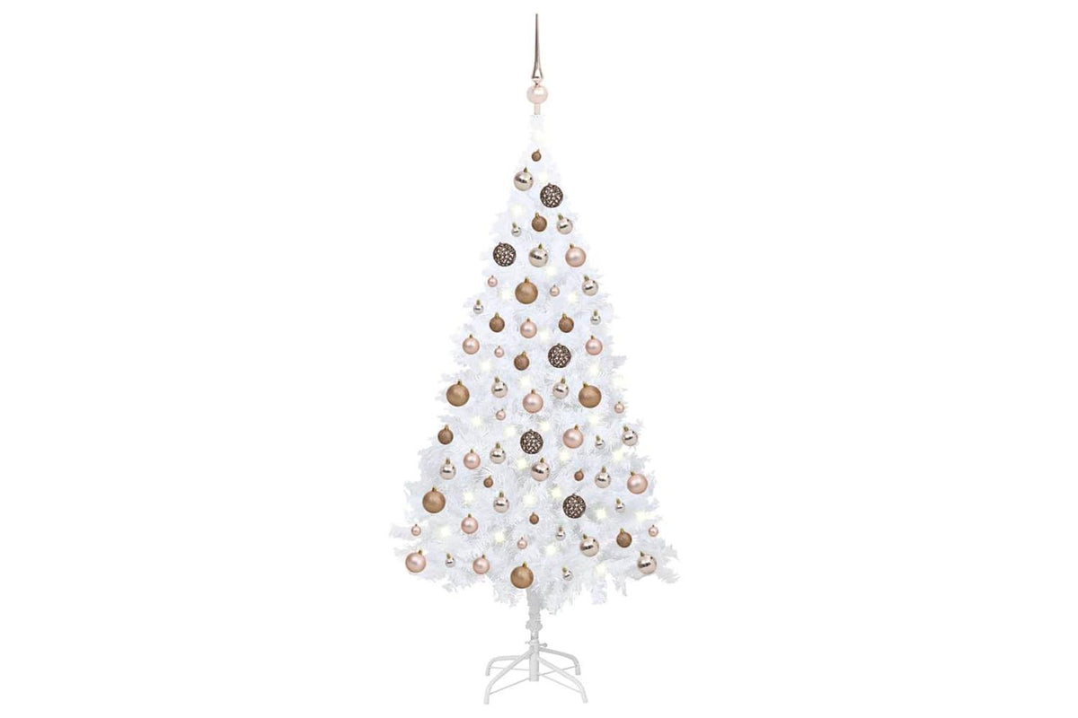 Vidaxl Artificial Pre-lit Christmas Tree With Ball Set White 120cm Pvc