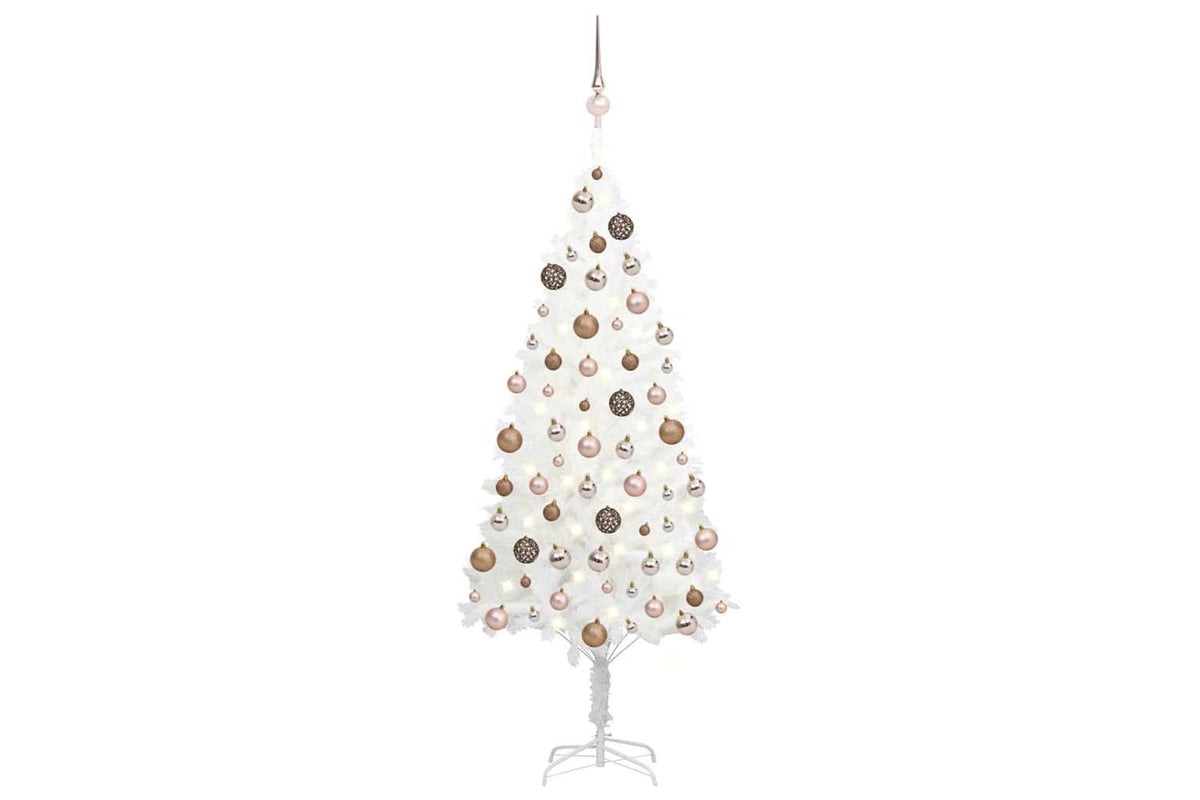 Vidaxl Artificial Pre-lit Christmas Tree With Ball Set White 120 Cm