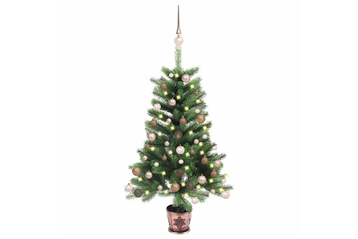 Vidaxl Artificial Pre-lit Christmas Tree With Ball Set 90 Cm Green