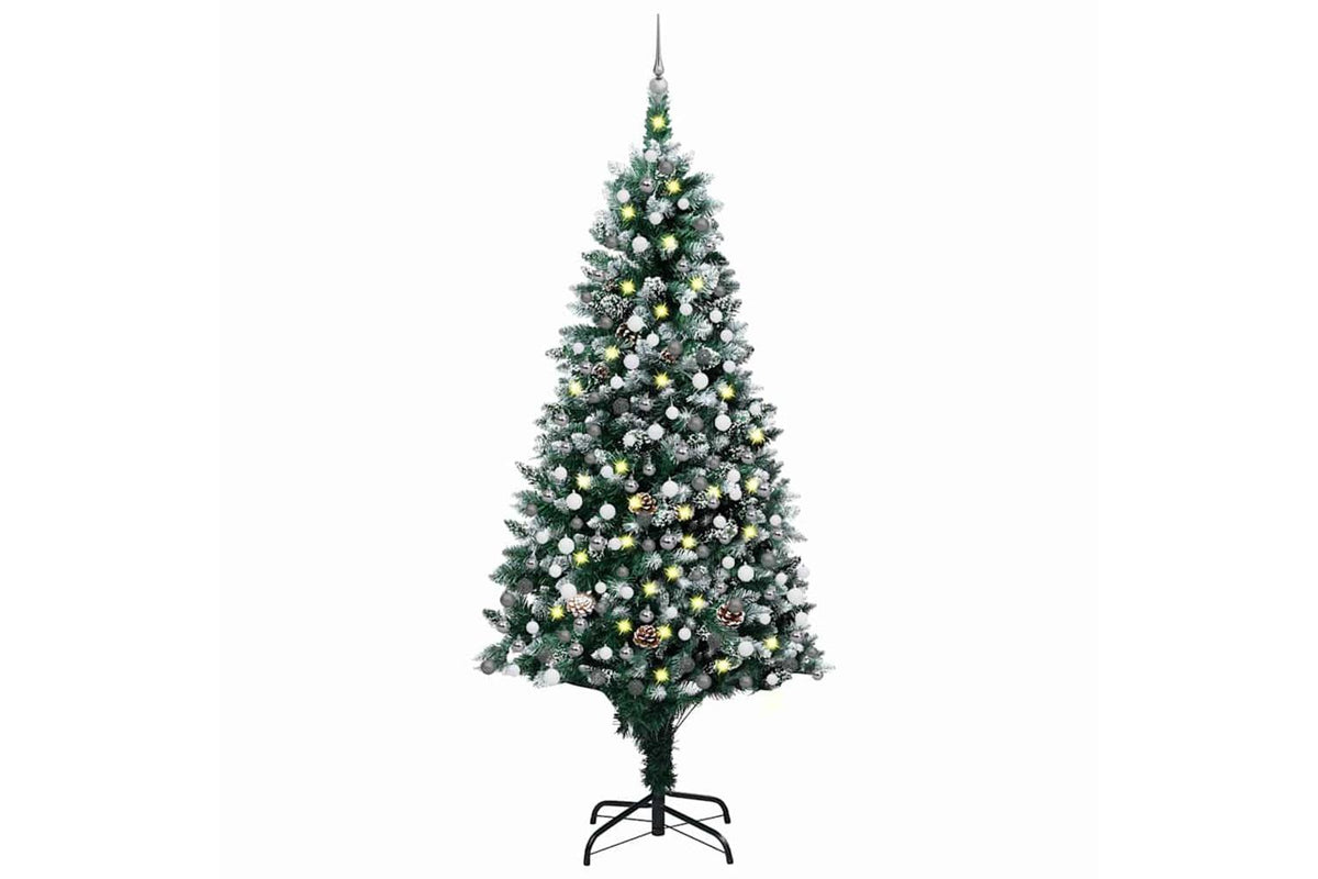 Vidaxl Artificial Pre-lit Christmas Tree With Ball Setpinecones 240 Cm