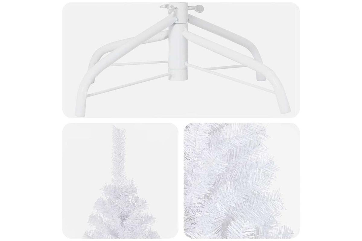 Vidaxl Artificial Pre-lit Christmas Tree With Ball Set White 180cm Pvc-7
