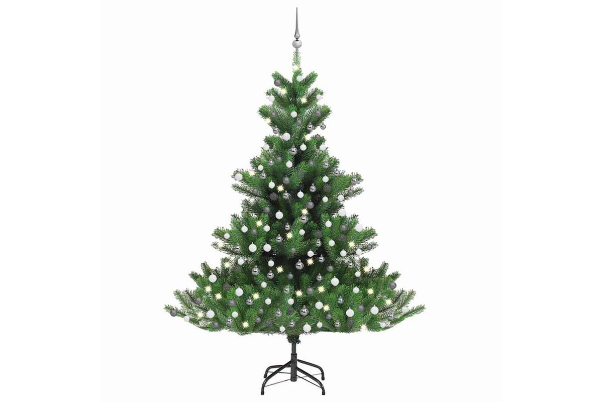 Vidaxl Nordmann Fir Artificial Christmas Tree Ledball Set Green 210cm