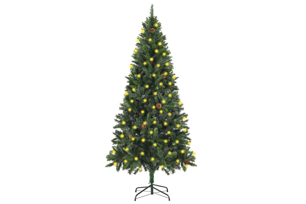 Vidaxl Artificial Pre-lit Christmas Tree With Pinecones Green 180 Cm