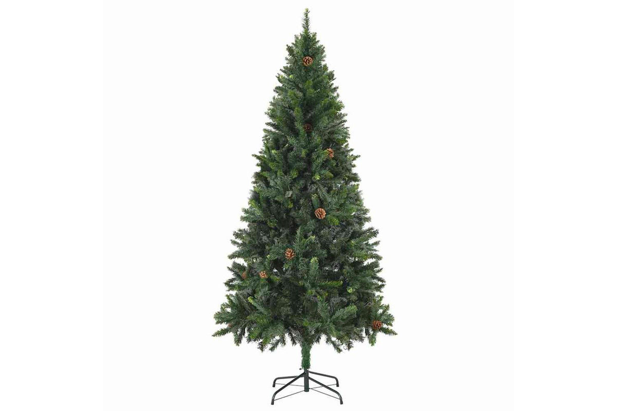Vidaxl Artificial Pre-lit Christmas Tree With Pinecones Green 180 Cm-3