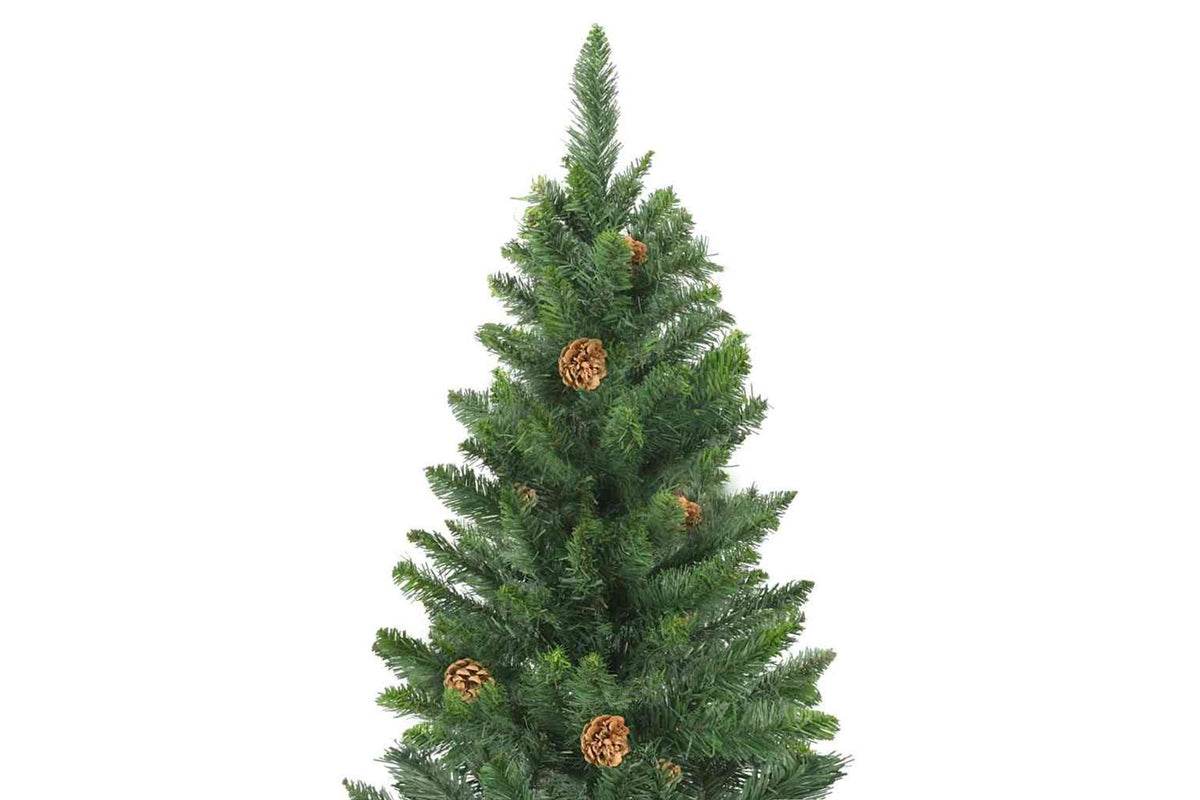 Vidaxl Artificial Pre-lit Christmas Tree With Pinecones Green 180 Cm-4