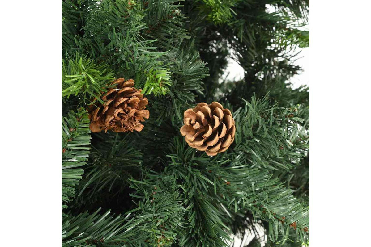 Vidaxl Artificial Pre-lit Christmas Tree With Pinecones Green 180 Cm-8