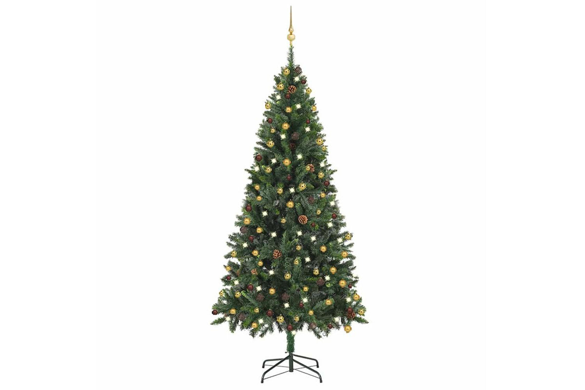 Vidaxl Artificial Pre-lit Christmas Tree With Ball Set Green 210 Cm