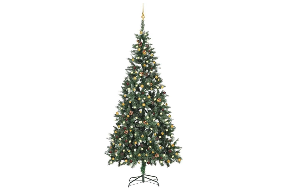 Vidaxl Artificial Pre-lit Christmas Tree With Ball Set 210 Cm