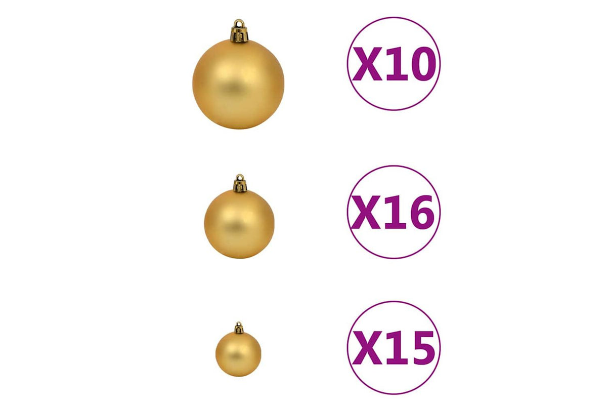 Vidaxl Artificial Pre-lit Christmas Tree With Ball Set 210 Cm-6