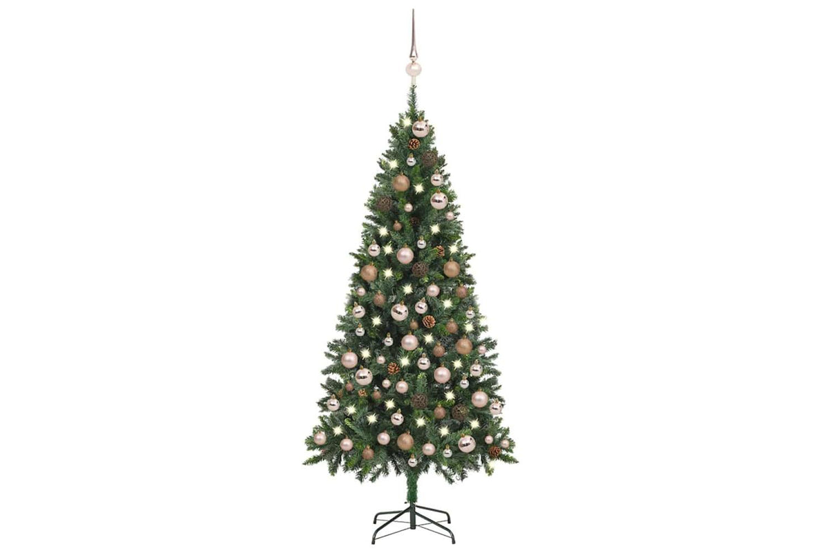 Vidaxl Artificial Pre-lit Christmas Tree Ball Setpinecones 180 Cm