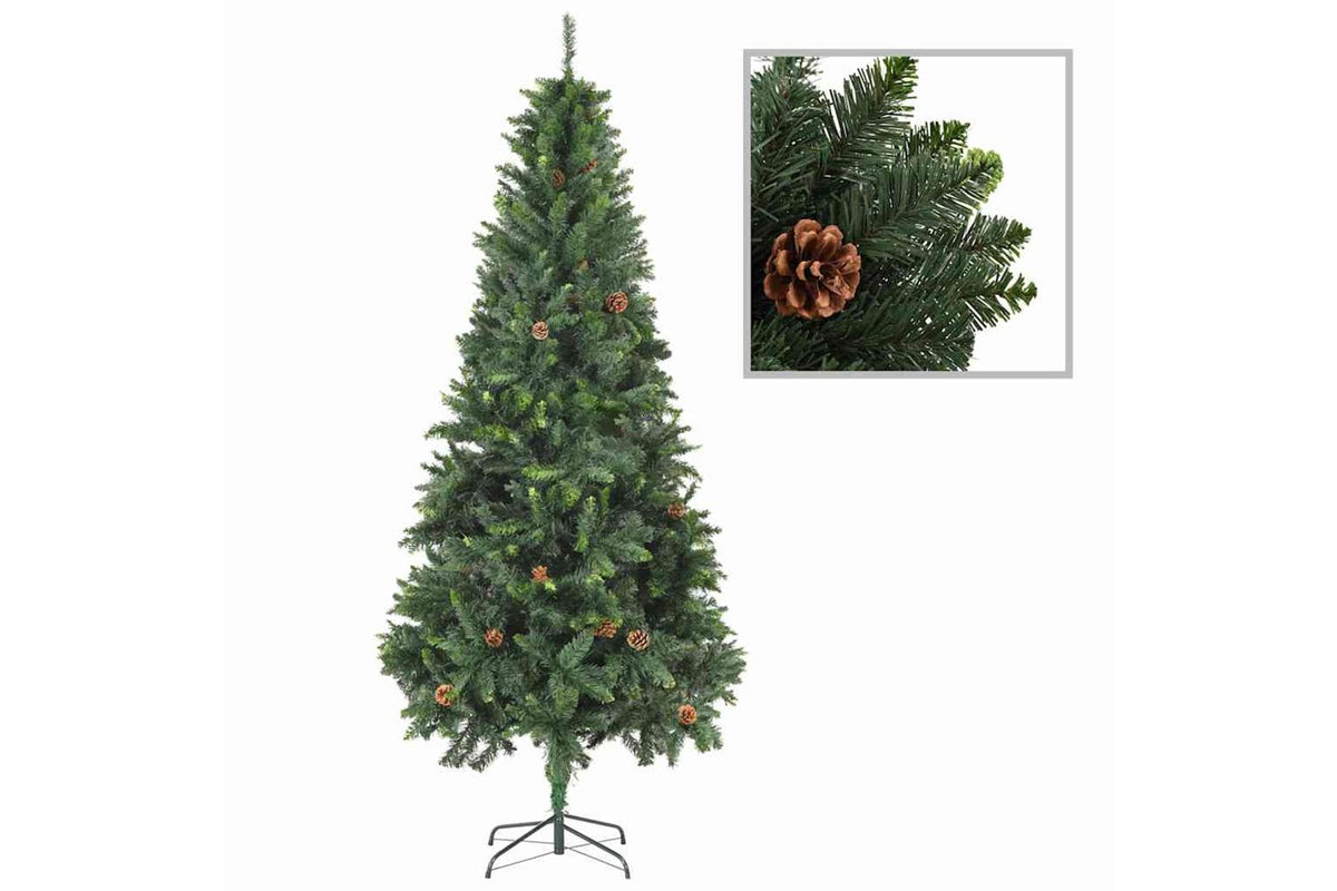 Vidaxl Artificial Pre-lit Christmas Tree Ball Set Pinecones 210 Cm-2