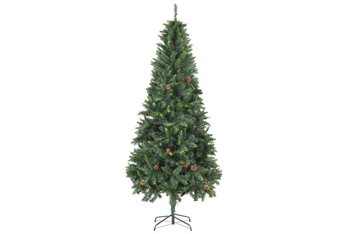 Vidaxl Artificial Pre-lit Christmas Tree Ball Set Pinecones 210 Cm-3