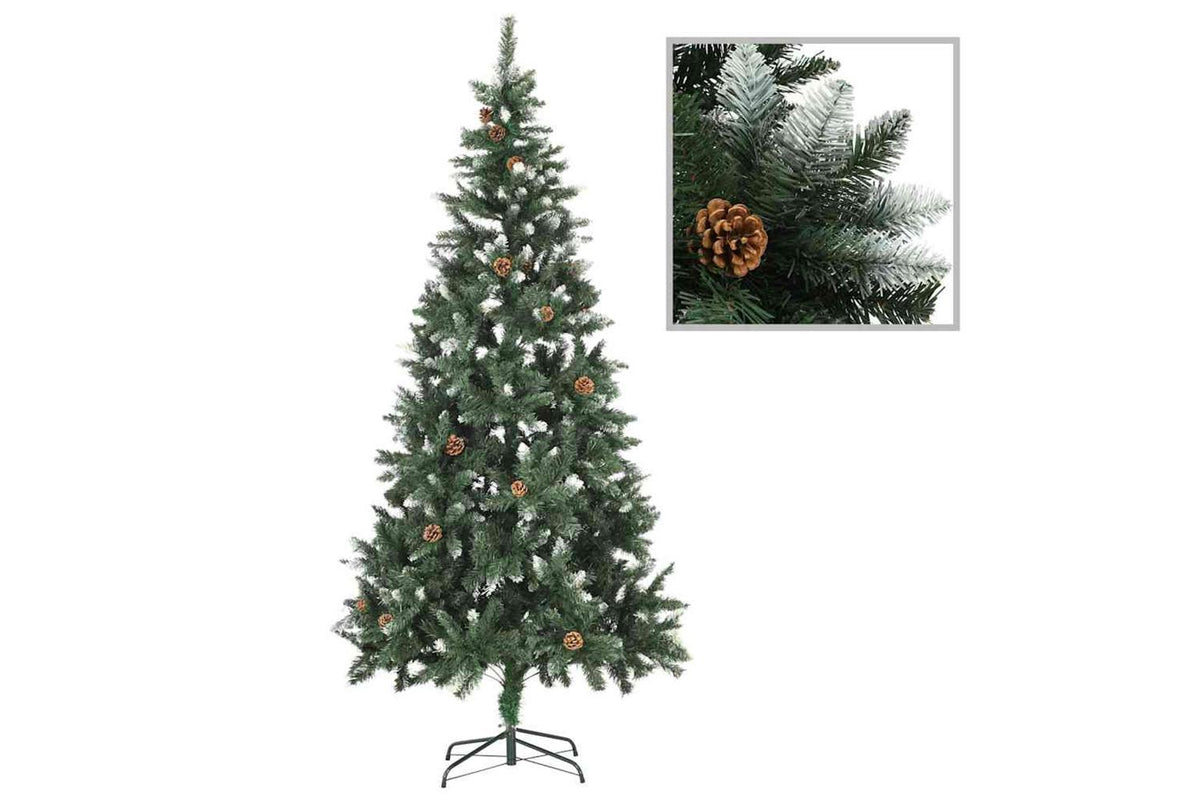 Vidaxl Artificial Pre-lit Christmas Tree Ball Set Pinecones 210 Cm-2
