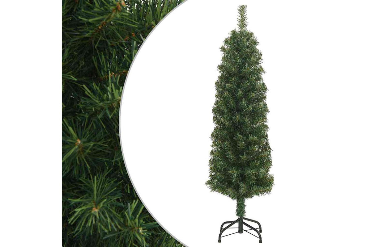 Vidaxl Slim Artificial Christmas Tree With Stand Green 150 Cm Pvc