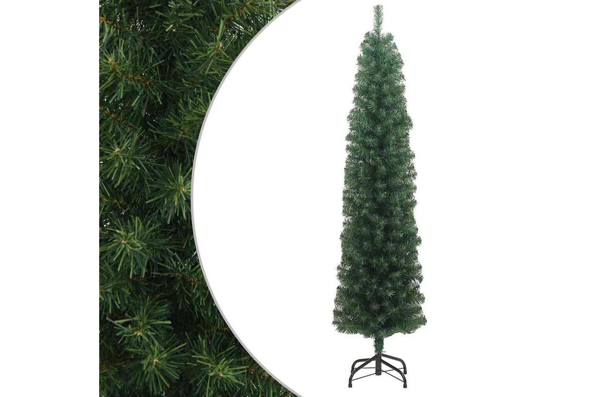 Vidaxl Slim Artificial Christmas Tree With Stand Green 240 Cm Pvc