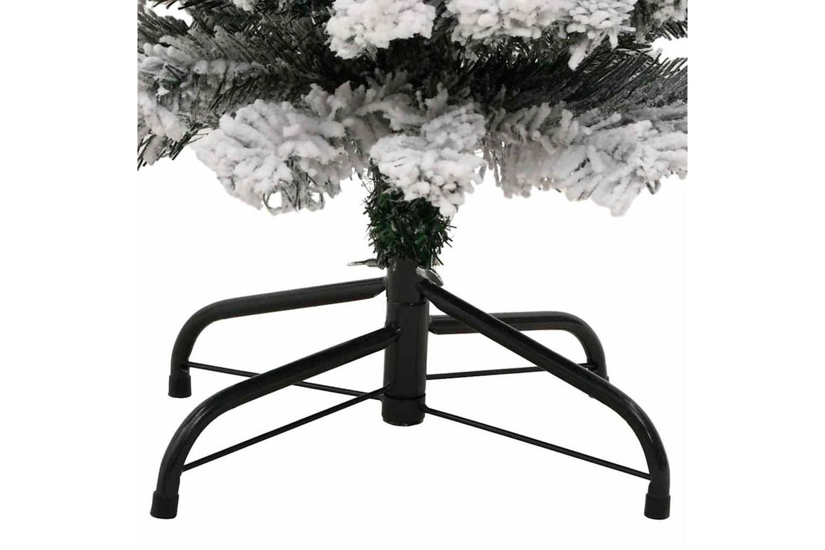 Vidaxl Slim Artificial Christmas Tree With Flocked Snow Green 150 Cm-6