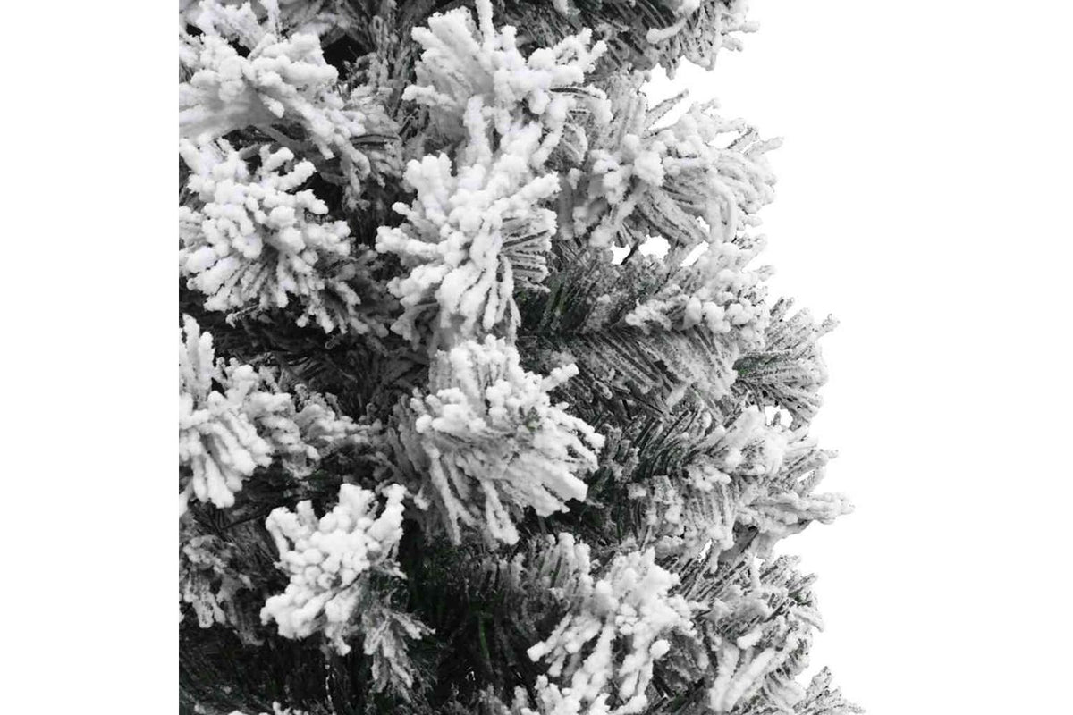 Vidaxl Slim Artificial Christmas Tree With Flocked Snow Green 210 Cm-5