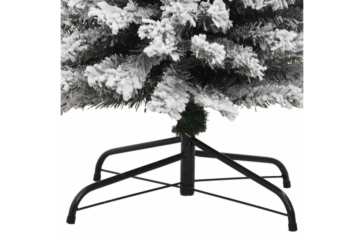 Vidaxl Slim Artificial Christmas Tree With Flocked Snow Green 240 Cm-6