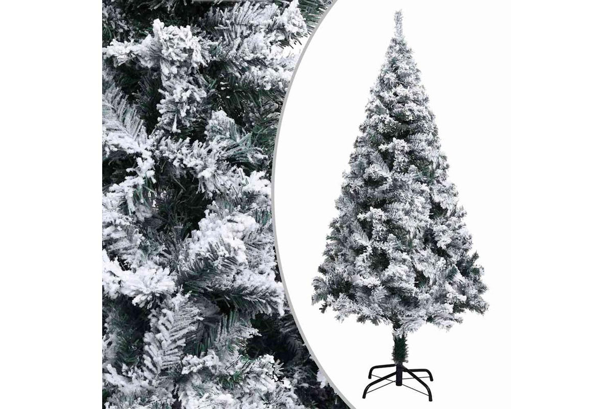 Vidaxl Artificial Christmas Tree With Flocked Snow Green 150 Cm Pvc