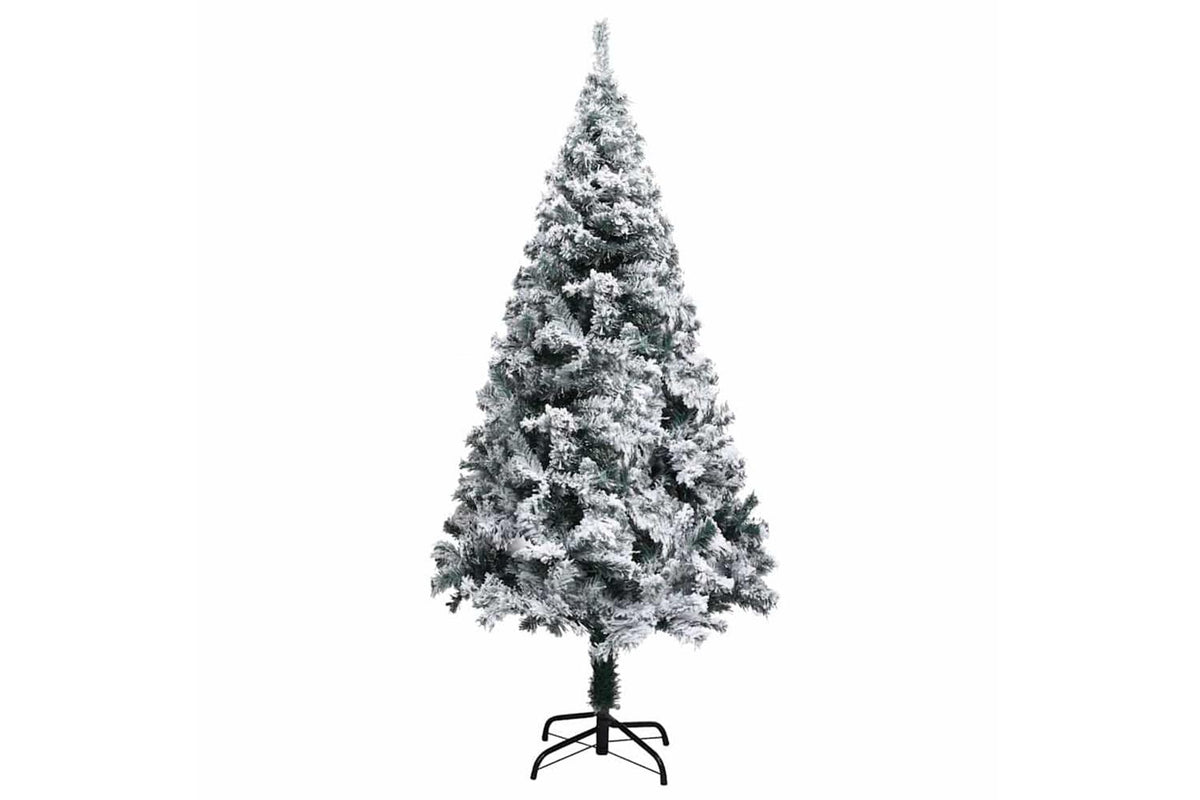 Vidaxl Artificial Christmas Tree With Flocked Snow Green 150 Cm Pvc-2