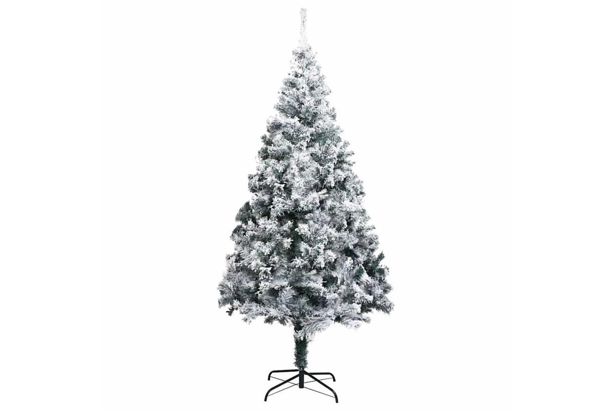 Vidaxl Artificial Christmas Tree With Flocked Snow Green 180 Cm Pvc-2