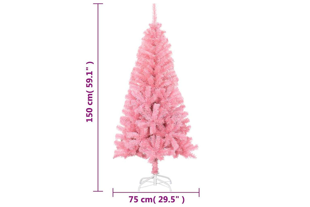 Vidaxl Artificial Christmas Tree With Stand Pink 150 Cm Pvc-6