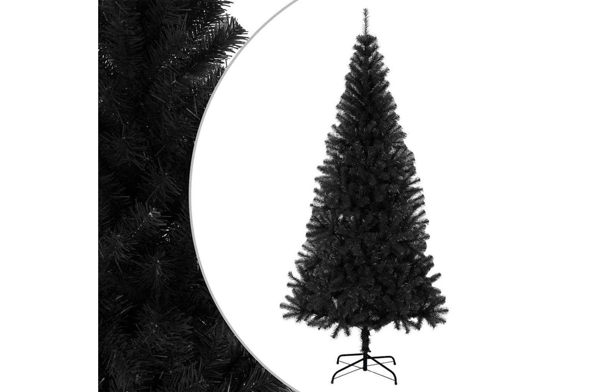 Vidaxl Artificial Christmas Tree With Stand Black 210 Cm Pvc-2