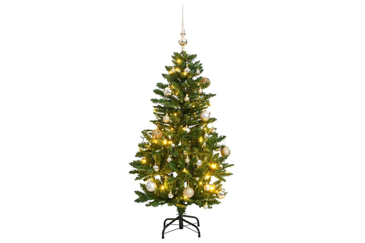 Vidaxl Artificial Hinged Christmas Tree 150 Leds Ball Set 150 Cm