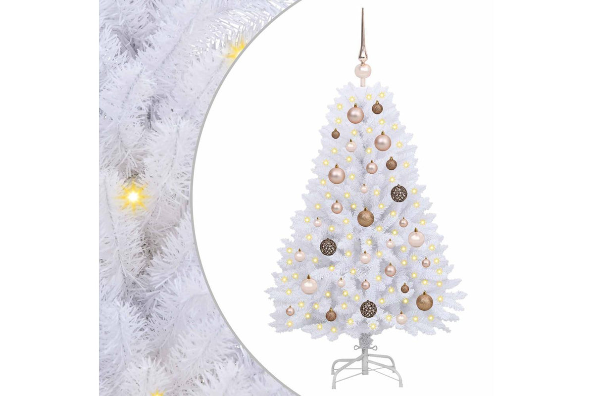 Vidaxl Artificial Christmas Tree 120 Cm Pvc And Steel White-2