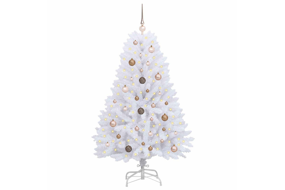 Vidaxl Artificial Christmas Tree 150 Cm Pvc And Steel White-3