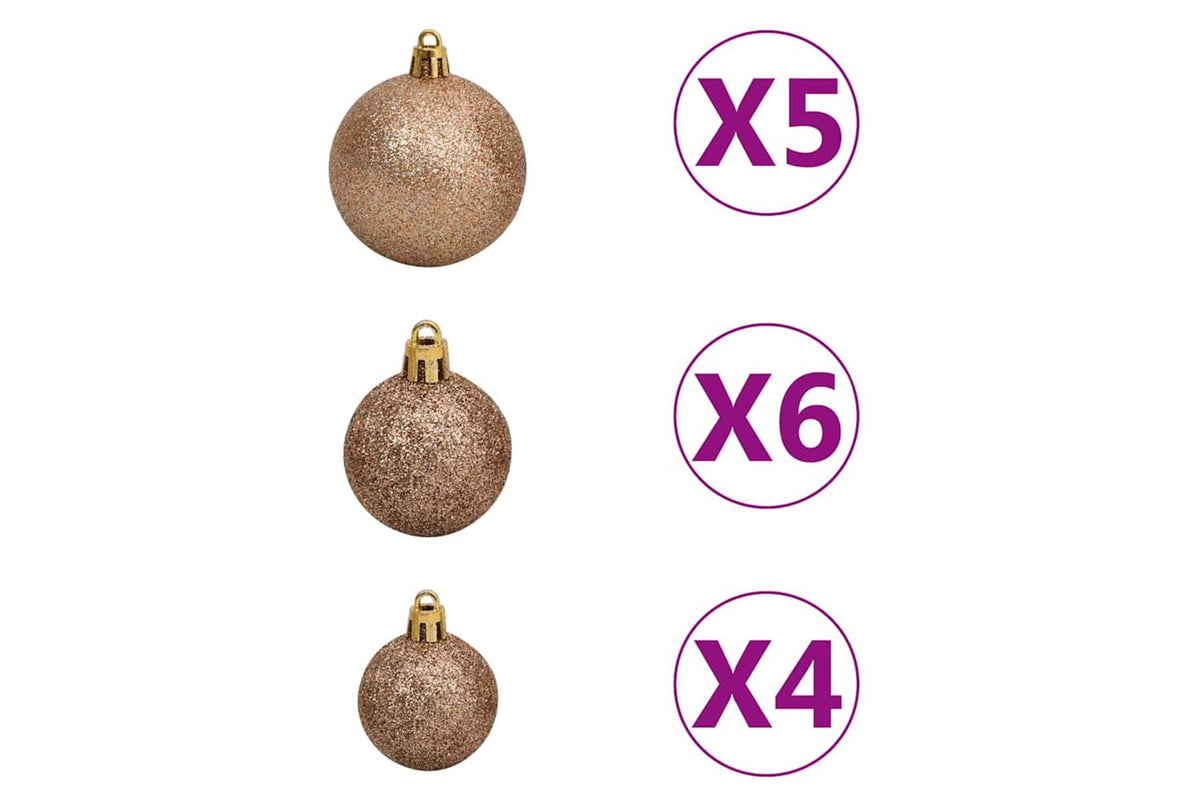 Vidaxl Artificial Hinged Christmas Tree 150 Leds Ball Set 120 Cm-6