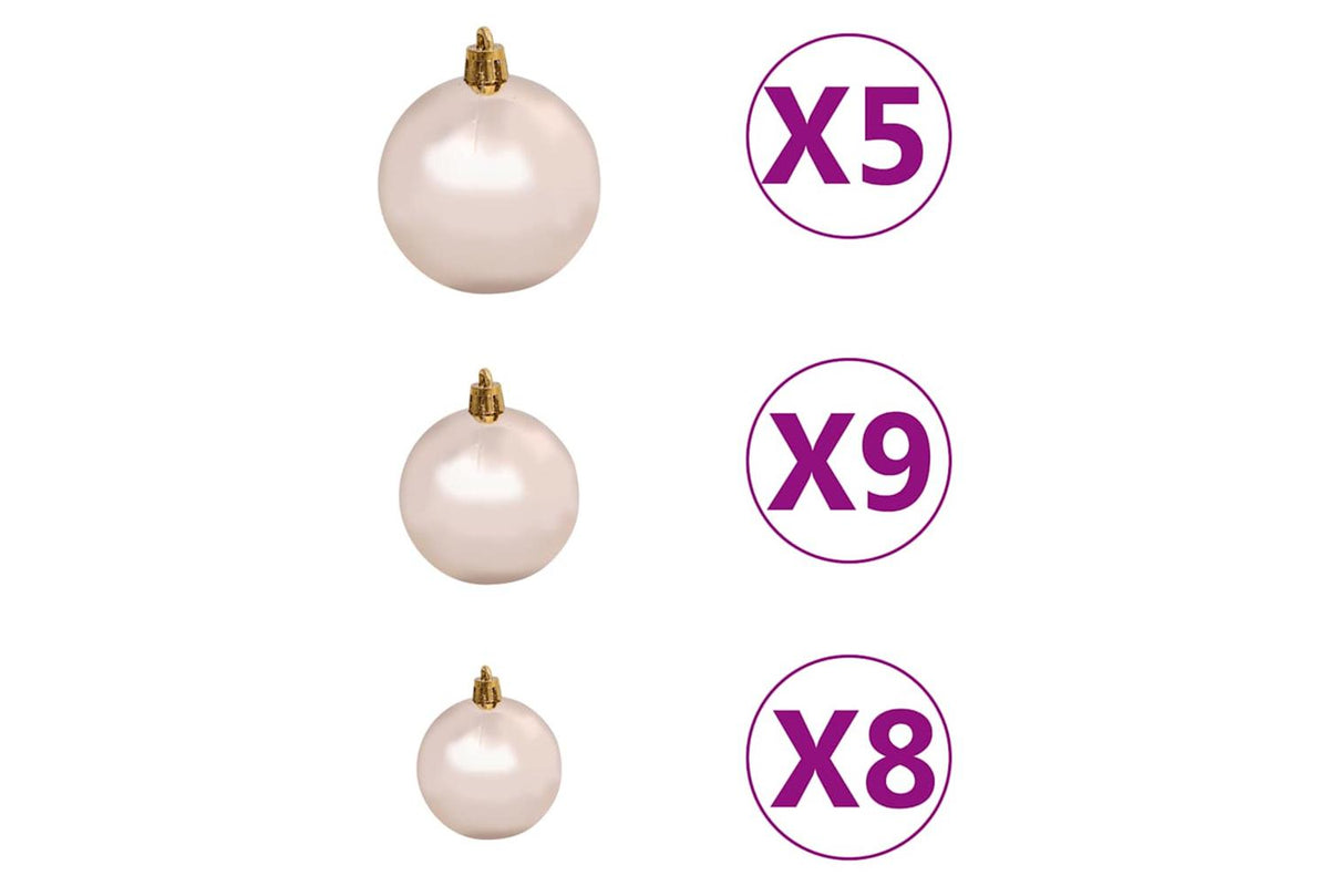 Vidaxl Artificial Hinged Christmas Tree 150 Leds Ball Set 120 Cm-7