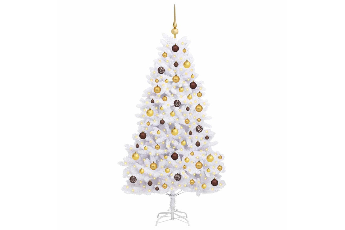 Vidaxl Artificial Christmas Tree 180 Cm Pvc And Steel White-3