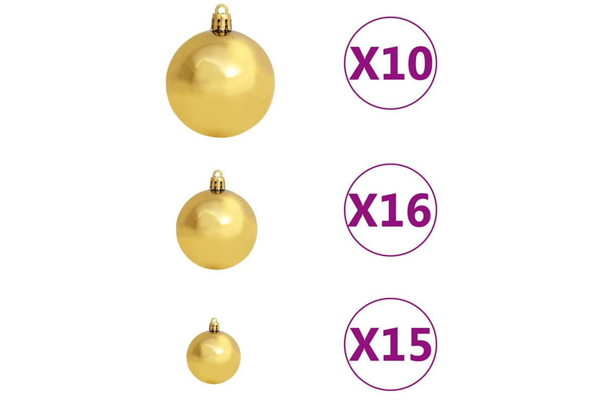 Vidaxl Artificial Hinged Christmas Tree 300 Leds Ball Set 210 Cm-8