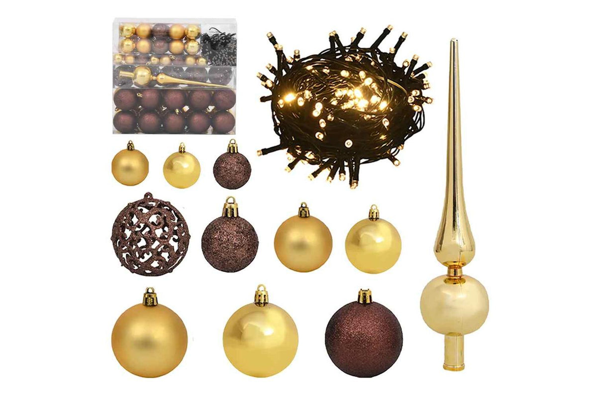 Vidaxl Artificial Hinged Christmas Tree 300 Leds Ball Set 300 Cm-4