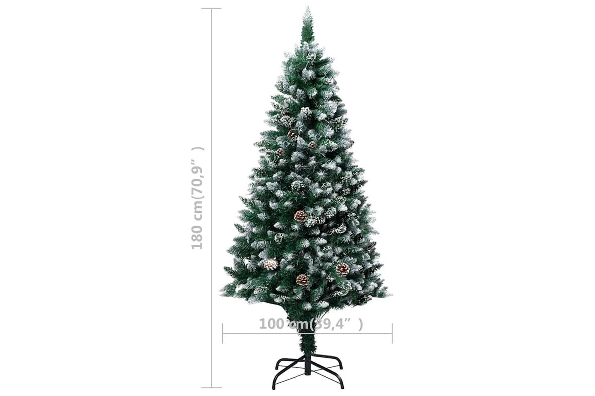 Vidaxl Artificial Christmas Tree With Pinecones And White Snow 180 Cm-7